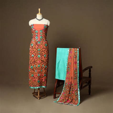 Unstitched Phulkari Suit Set & Dress Material with Dupatta | iTokri