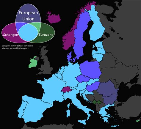 Overlap of Schengen & Eurozone - Maps on the Web