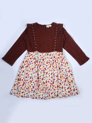 Buy Bella Moda Girls Fit and Flair Printed Full Sleeve Casual Wear ...