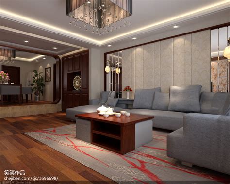 隆鑫苑160平米三居室新中式装修案例