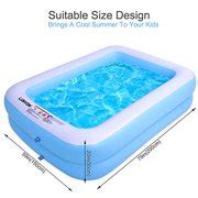 Buy Lunvon Inflatable Swimming Pool for Kids and Adults, 79 x 59 x 20 ...