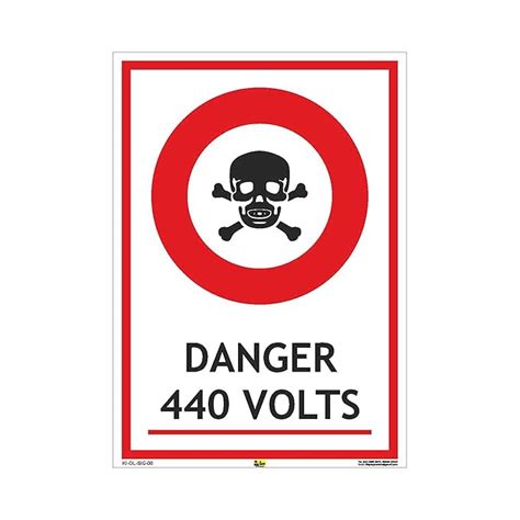 Mr. Safe - Danger 440 Volts Sign PVC Sticker A4 (8.25 inch X 11.7 inch ...