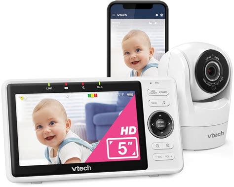 VTech Upgraded VM901 WiFi Baby Monitor, 5-" 720p Display, 1080p Camera ...