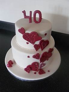 Ruby Wedding Anniversary Cake Ideas by Cascading Hearts Cake 40th Ruby Wedding Anniversary Ruby Wedding Anniversary Cake Ideas