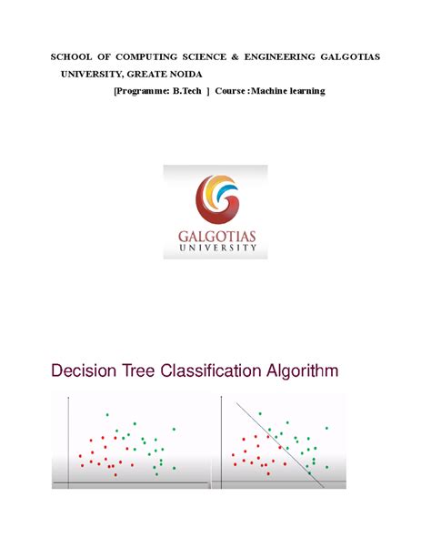 Decision Tree Classification Algorithm (CS-ML: Lecture Notes) - Studocu