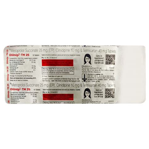 Dilnip-TM 25 Tablet 10's | Uses, Side Effects, Price | Apollo Pharmacy