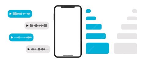 Mockup smartphone with template blank messenger chat and voice message ...