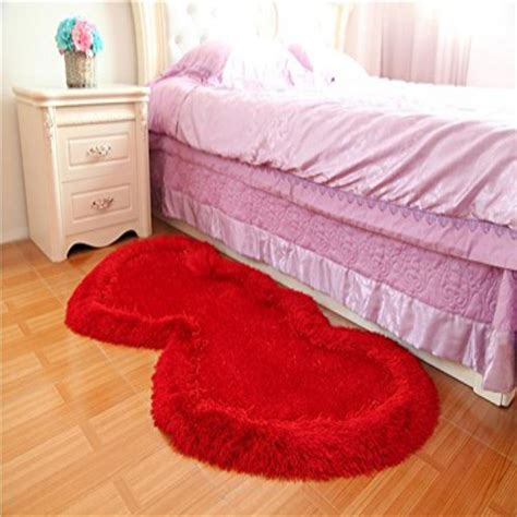 Indian Online Mall Heart Shape Design 5D Shaggy Fur Bedside Runner/Mat ...