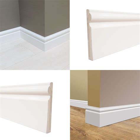 Buy 95mm Plastic Skirting Board - Ogee/Torus Architrave Trim - 1m ...