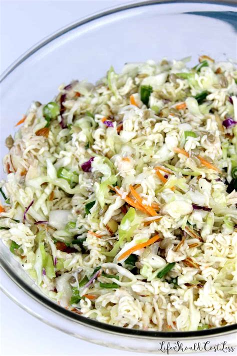 Coleslaw Ramen Chicken Salad - Life Should Cost Less