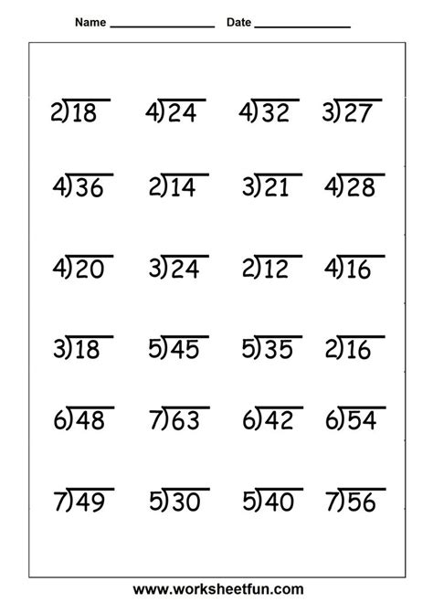 Image result for Math Worksheet Division