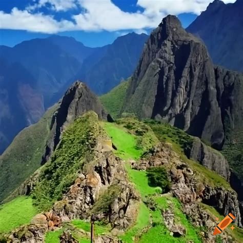 Panoramic view of south american mountains on Craiyon