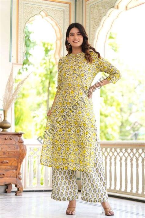 Hand Block Printed Cotton Kurta Palazzo Set Manufacturer, Supplier from ...