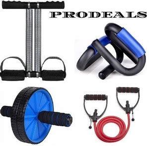 PRODEALS GYM COMBO OF DOUBLE SPRING TUMMY TRIMMER WITH PUSH UP BAR, AB ...