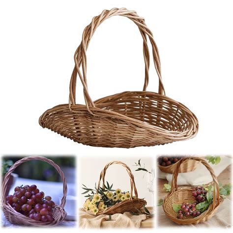 RHKT Rattan Garden Basket With Handle - Multipurpose Woven Picnic ...