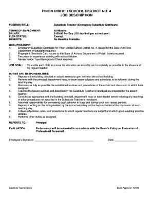 Fillable Online Substitute Teacher (Emergency Substitute Certificate ...