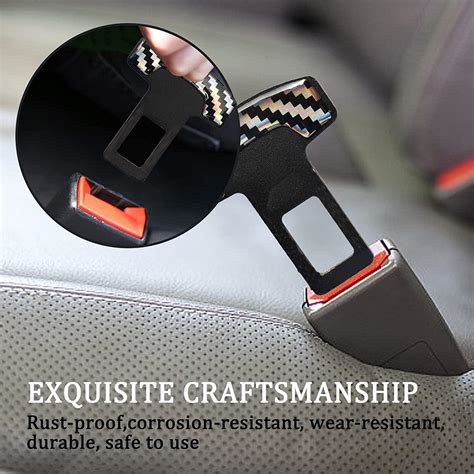 2 PCs Universal Vehicle Safety Car Seat Belt Alarm Stopper Alloy Buckle | Carbon Fibre ...