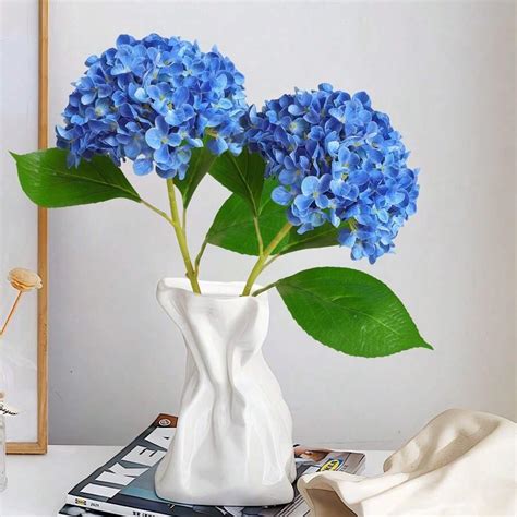 2 Pcs 26in Artificial Hydrangea Flower Large Lifelike Fake Hydrangea ...