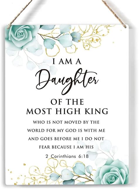 Bible Verse I Am A Daughter Wood Sign 2 Corinthians 6:18 Scripture ...
