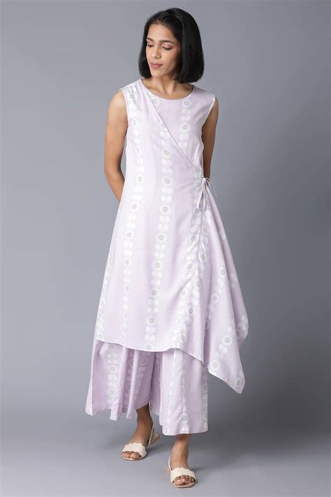 Buy Light Purple Angrakha Jumpsuit In Round Neck @ 3799 | W for woman ...