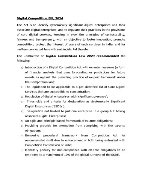 Digital Competition Bill - The Committee on Digital Competition Law ...