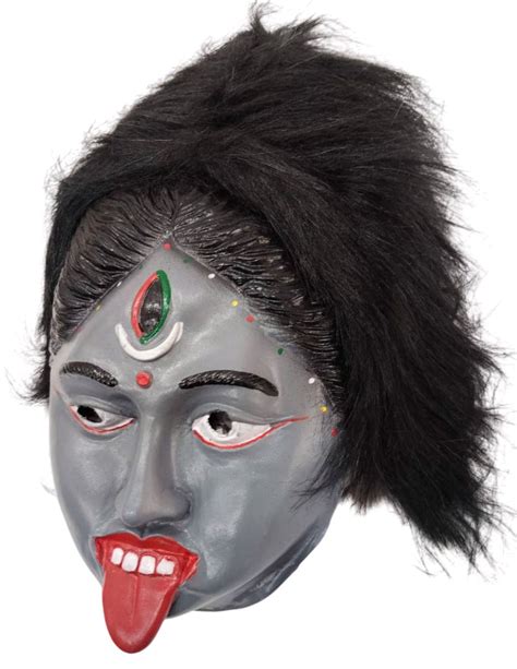 Kali Mata Rubber Mask for Fancy Dress – Grey Color Goddess Face Mask w ...