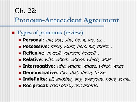 Pronoun Antecedent Agreement Rules Ppt