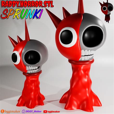 Archivo STL RADDY HORROR SPRUNKI INCREDIBOX | Red Sprunki 3D Model STL ...