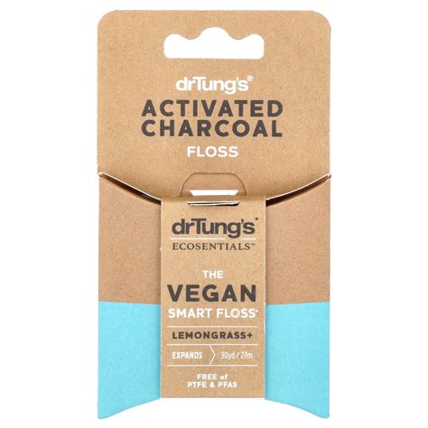 Dr Tung's Smart Vegan Dental Floss Activated Charcoal Lemongrass | Be ...