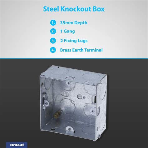 10x Pack 1 Gang Single 35mm Metal Back Box Electrical Socket Switch ...