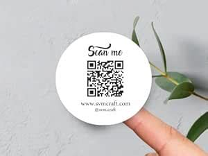 SVM CRAFT® 200 QR Code Stickers Custom QR Code Labels Small Business ...