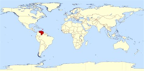 Large location map of Venezuela in the World | Vidiani.com | Maps of ...