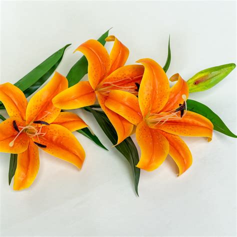 Bright Orange Oriental Lily Artificial Flower Stem – The Decor Circle