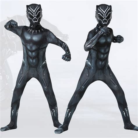 Buy GUSTAVE® Black Panther Costume for Kids, 3D Digital Prints Black ...