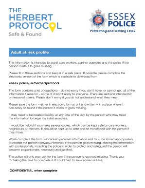 Herbert Protocol Form - Fill Online, Printable, Fillable, Blank | pdfFiller