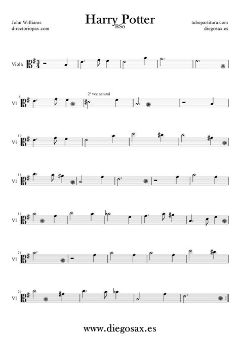 Harry Potter Viola Sheet Music with Piano Notes