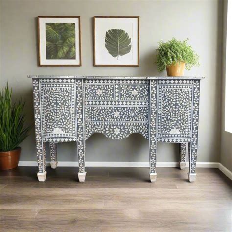 MOP Inlay Victoria Buffet Grey – Luxury Handicrafts
