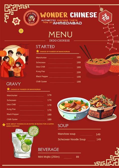 Menu at Wonder Chinese, Ahmedabad