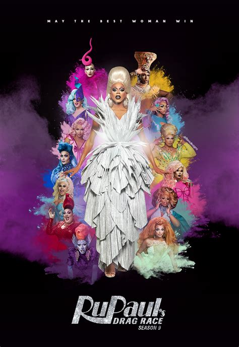 RuPaul's Drag Race Season 9 - Cast Poster Black Version | Rupaul ...