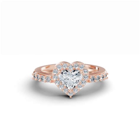 Heart Solitaire Halo Diamond Ring | Wondr Diamonds – Wondrdiamonds