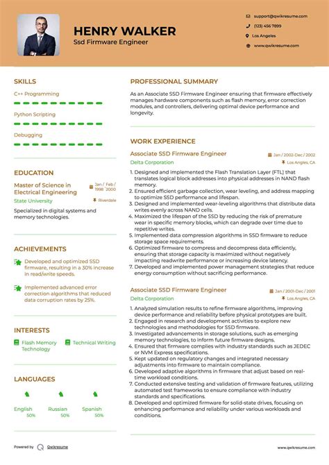 10+ Ssd Firmware Engineer Resume Samples & Templates for 2025
