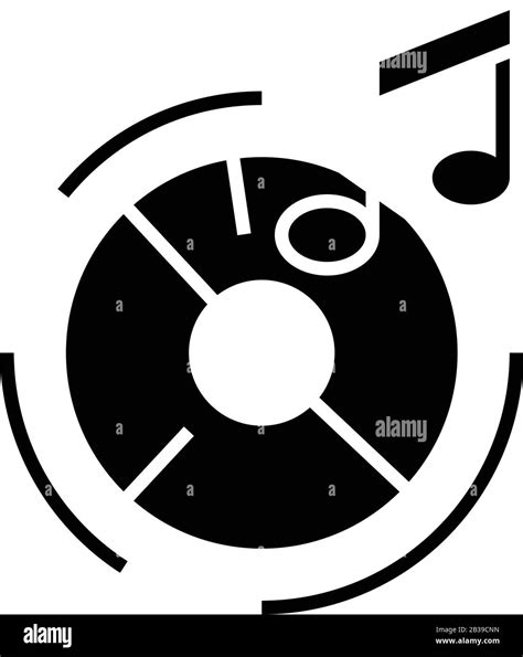 Musical plate black icon, concept illustration, vector flat symbol ...
