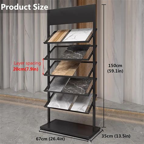 OMKUOSYA 2 Pack Tile Display Rack, 5-Tier Metal Storage Shelf India | Ubuy