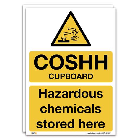 Buy Pack of 2 COSHH Cupboard Sign, A4 297x210mm, 1mm Rigid Plastic ...