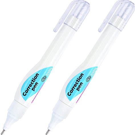 Enday Liquid Paper White Out Correction Pen, 7 ml, 12 Pack, Quick ...
