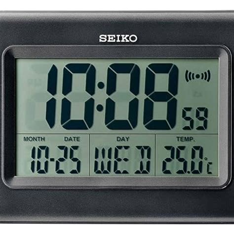 Seiko Table Clock Elegant Rectangular Black Plastic Digital Alarm - QH ...