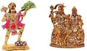 9facts Set of 2 Lord Hanuman Mandir God Statue & Lord Shiva Family ...