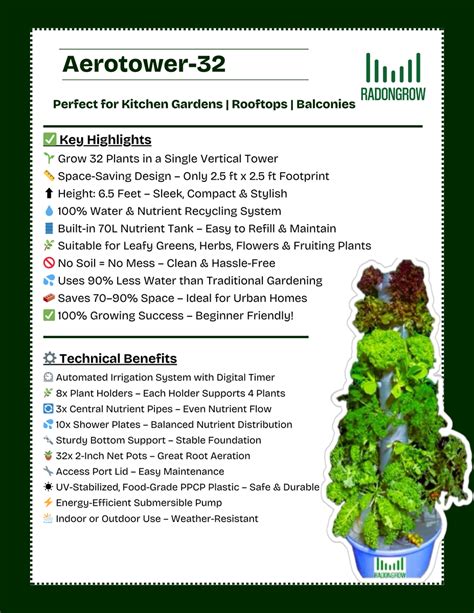 AEROTOWER-32 : Vertical Aeroponic Grow system for 32 Plants ...