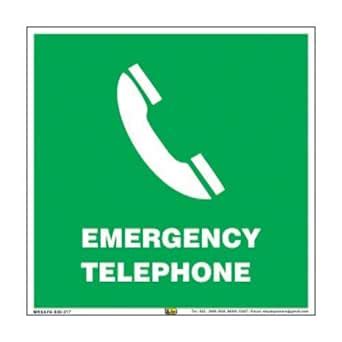 Mr. Safe - Emergency Telephone Sign Eco Vinyl Sticker 8 inch X 8 inch ...