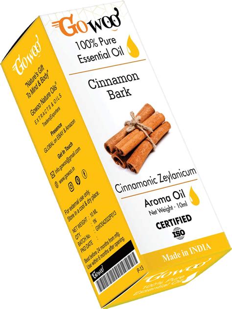 Buy GO WOO 100% PURE CINNAMON BARK OIL VIRGIN & UNDILUTED 10 ML Online ...